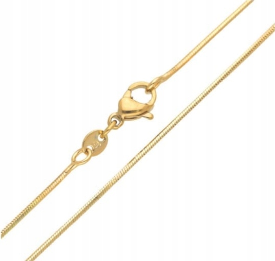 

099 Łańcuszek Złoty Żmijka Stal Chirurgiczna 60CM