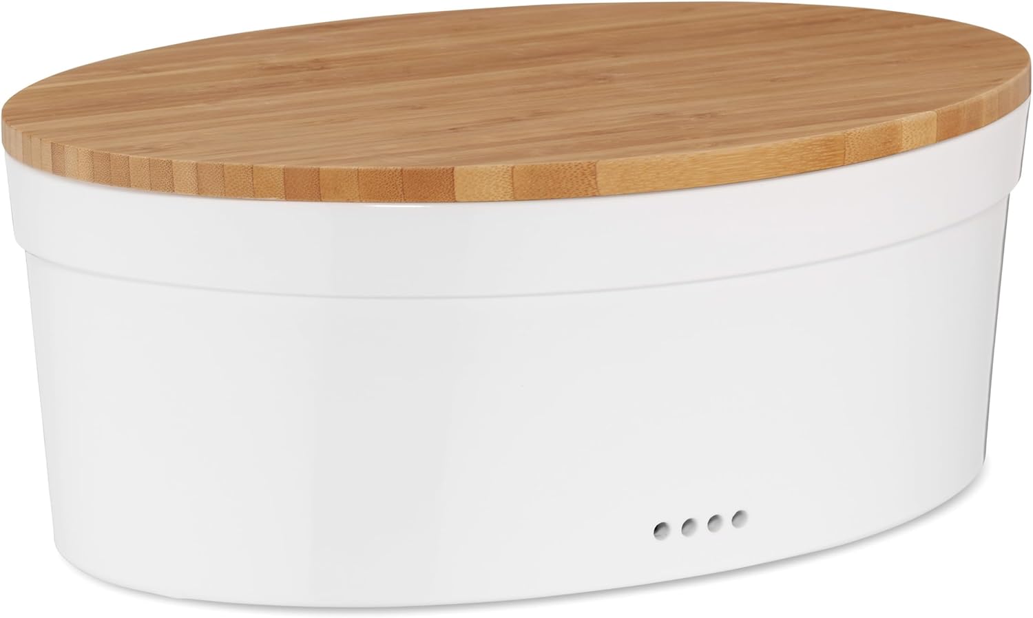 Kela Salena Chlebník biely s bambusovým krytom 36,5x23,5x14 cm