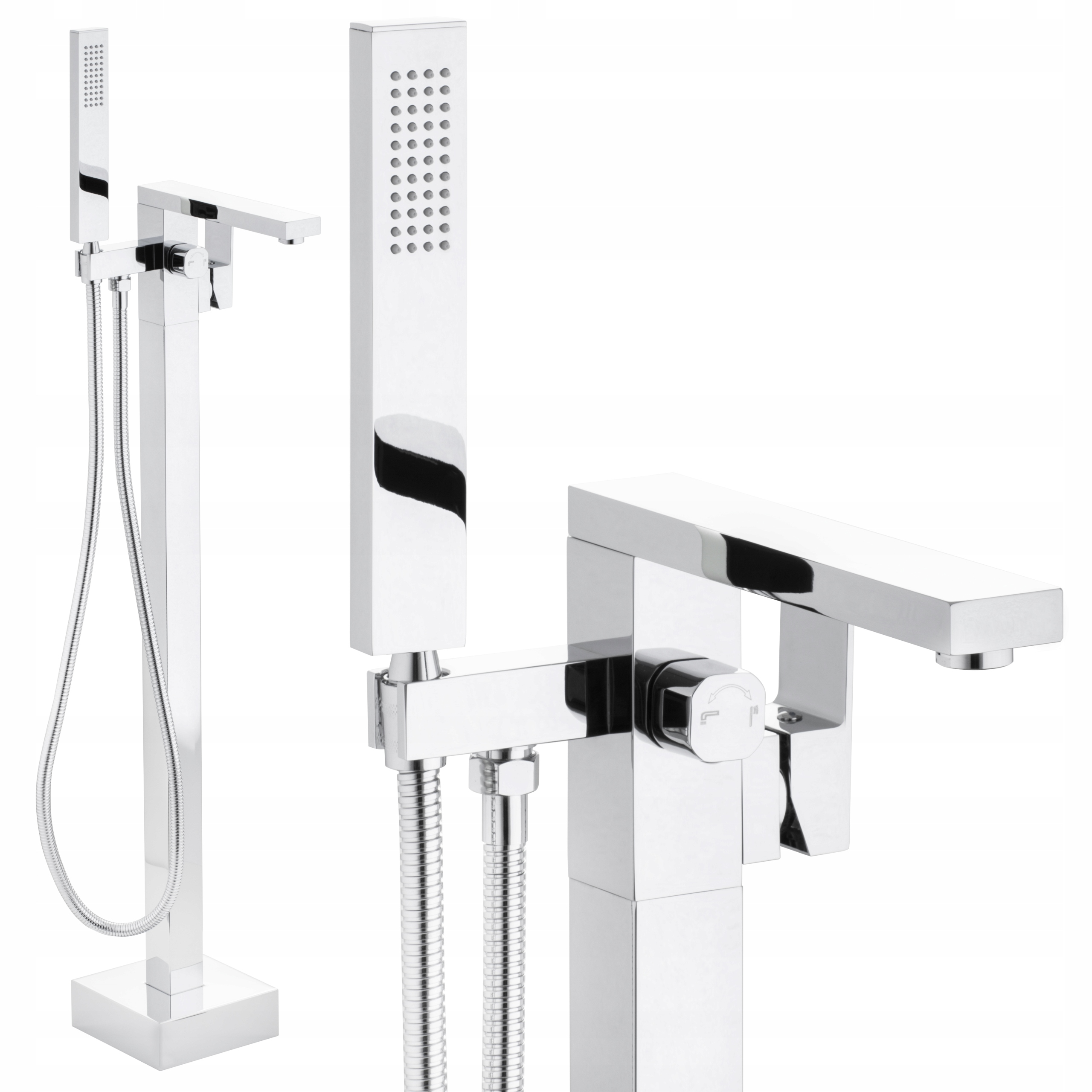 Bateria wannowo-prysznicowa wolnostojąca chrom Yoka Home perlator O2