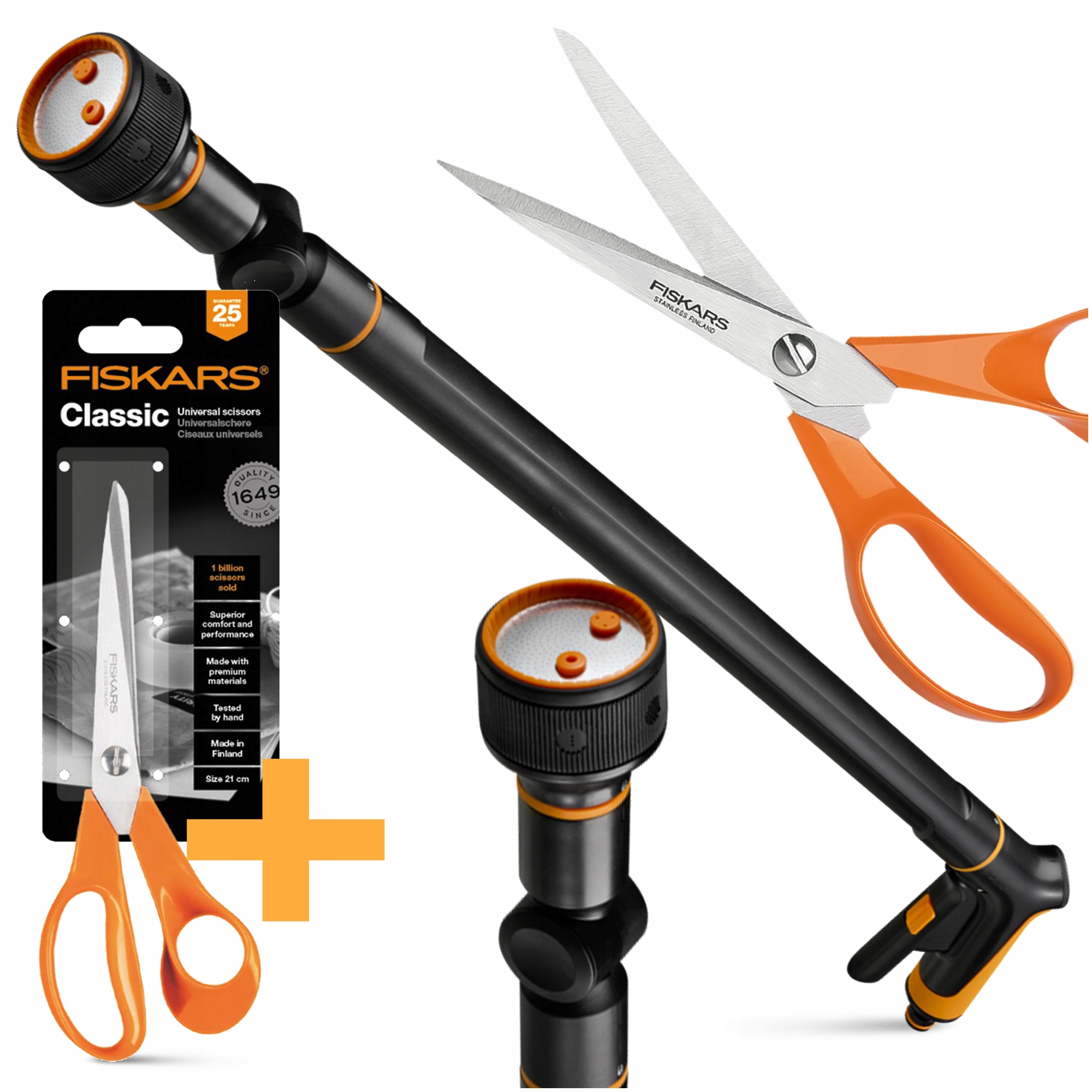 Zavlažovač Lanca na zavlažovanie Dýza Dlhá Fiskars 3 Funkcie 87 cm Nožnice