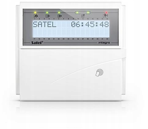 Satel LCD manipulátor (biele podsvietenie, čítačka bezkontaktných kariet 125)