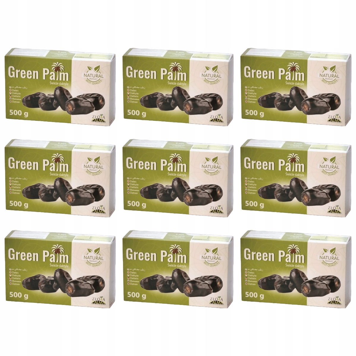 Sada 9 x datle čerstvé s peckou Green Palm