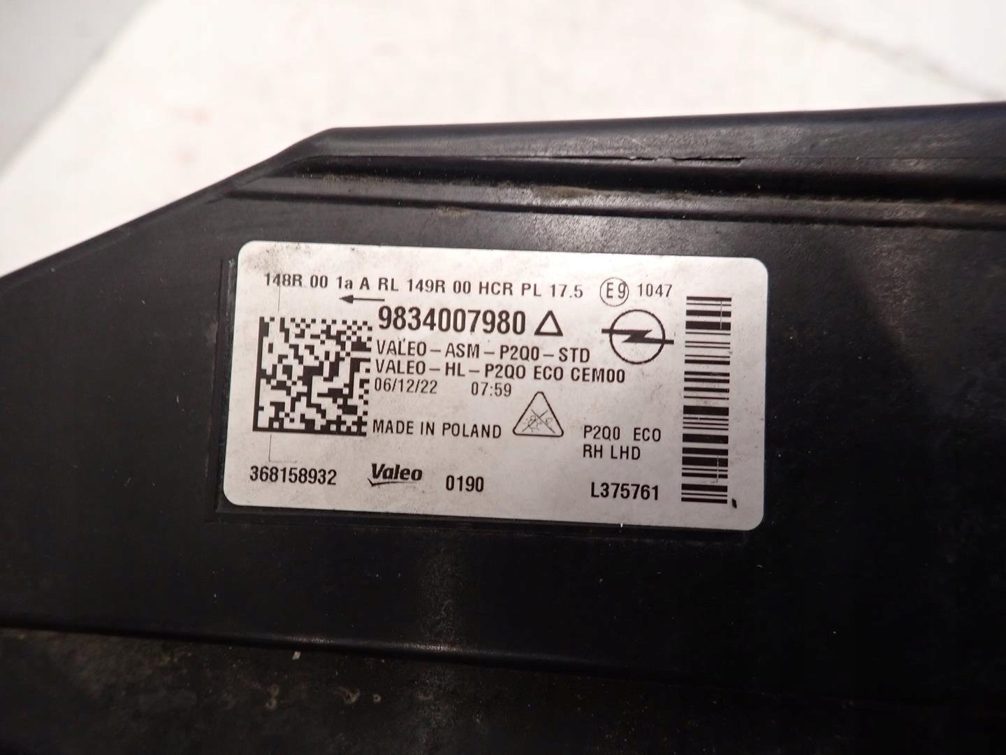 light front front right OPEL MOKKA B II 2020- FULL LED 9834007980