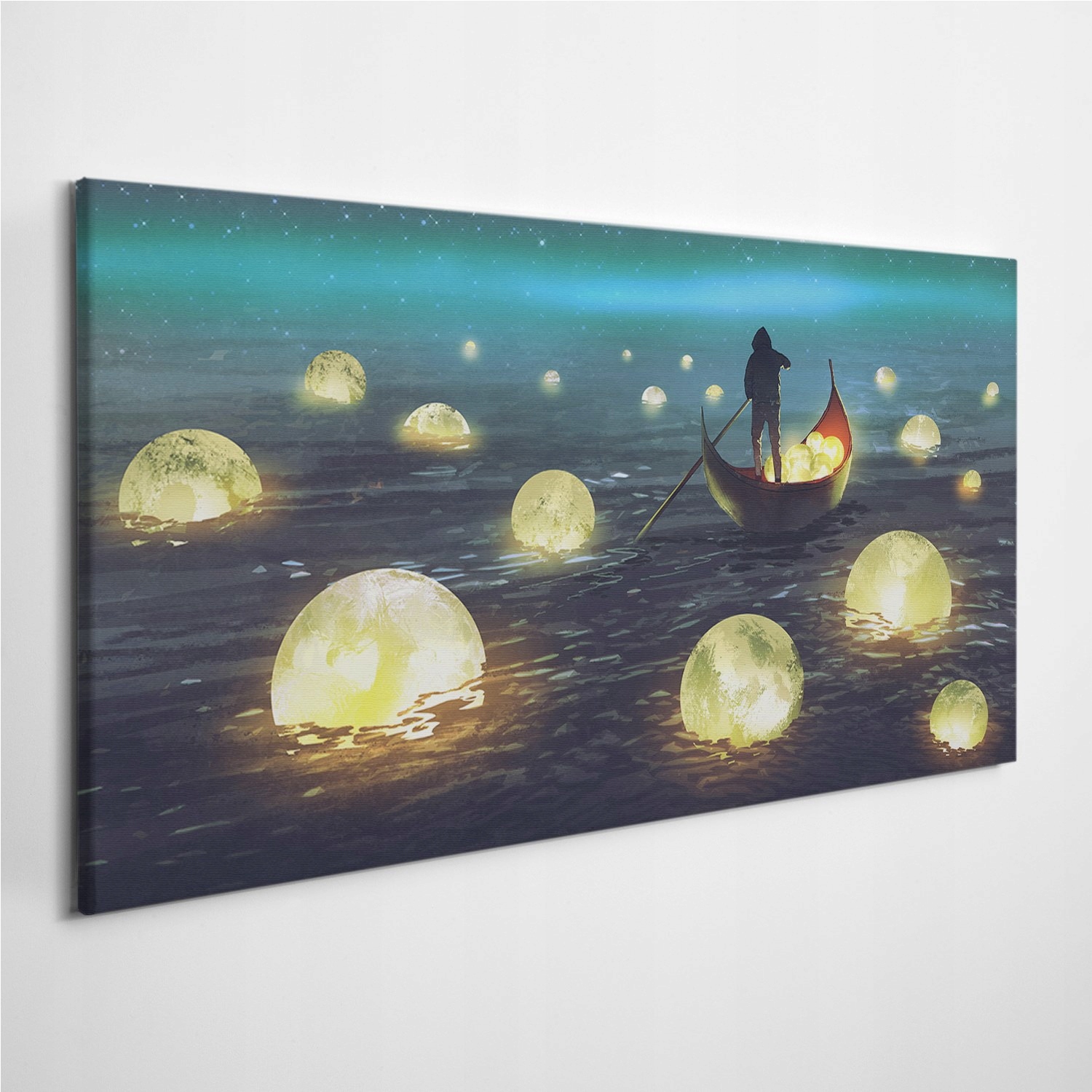 

Zdjęcie na foto-obrazie Noc Łódka Księżyc 120x60