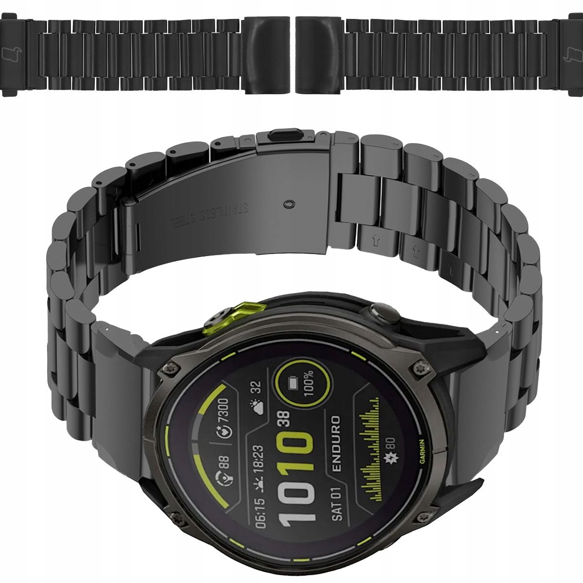 Pasek metalowy do zegarka Bizon, QuickFit 26 mm do smartwatcha, stalowy