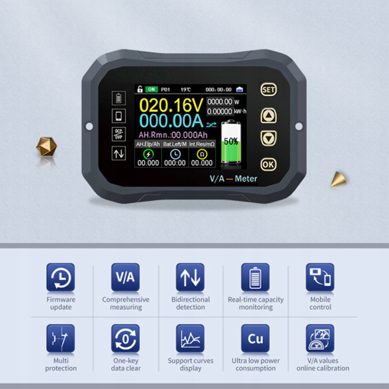 Monitor baterii 100A Wyświetlacz LCD 2,4 cala Model OR2314