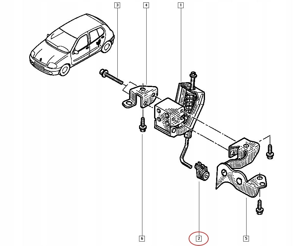 WSPORNIK KOREKTORA SIŁY HAMOWANIA CLIO III KANGOO Producent części Renault OE