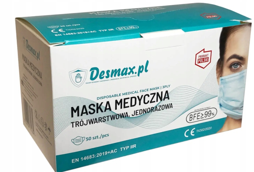 

Polskie Maseczki Maski Medyczne Desmax filt.99,7%