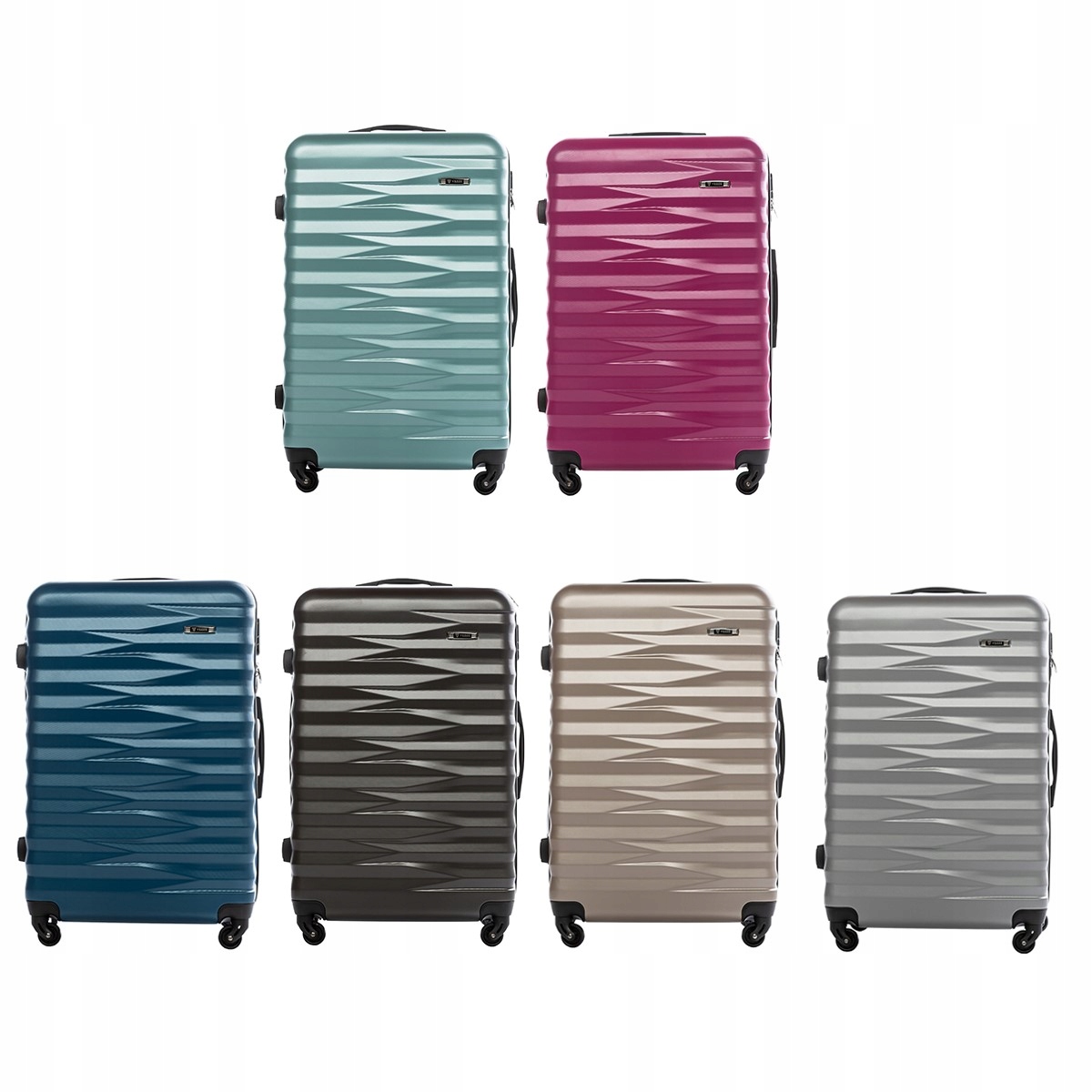 Duża walizka podróżna VEZZE z ABS-u BŁĘKITNA Marka bez marki