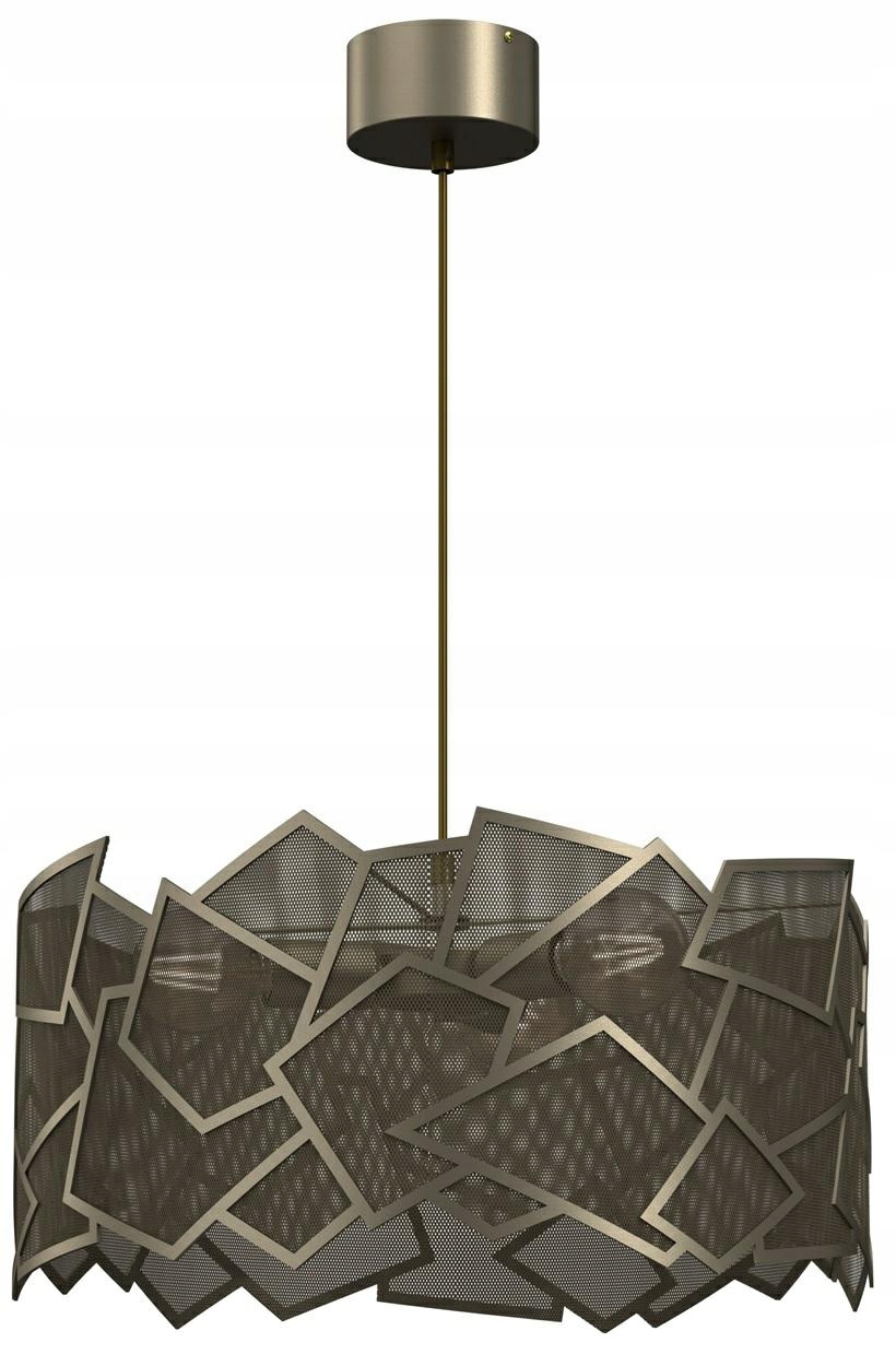 Závesná lampa Camo Zlatá šedá kovová efektná závesná lampa glamour