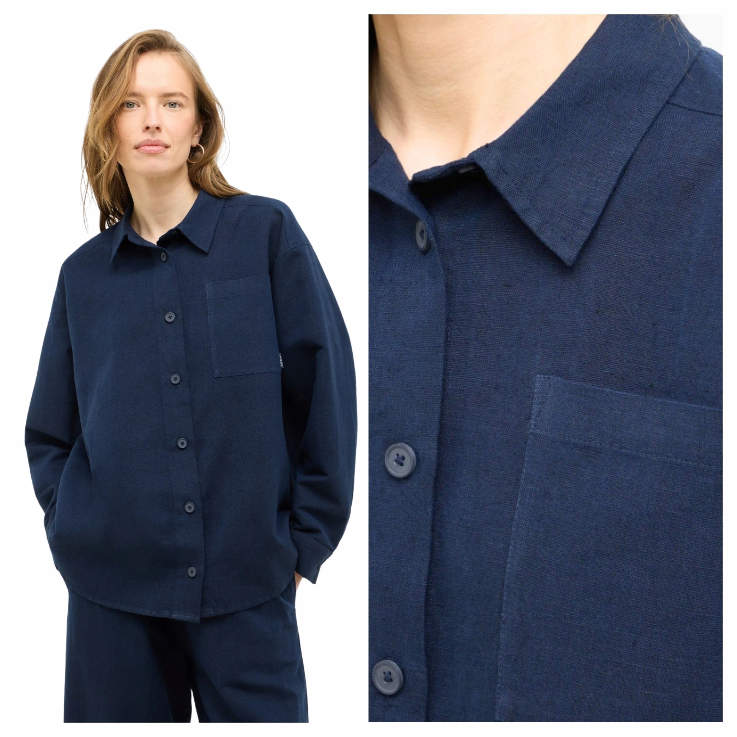 Dámská košile Mustang Willow Navy Blazer Modrá Relaxed Fit L