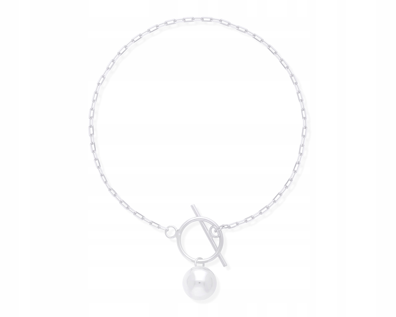 Stříbrný náramek Dámská hladká kulička Módní vzor ryzost 925