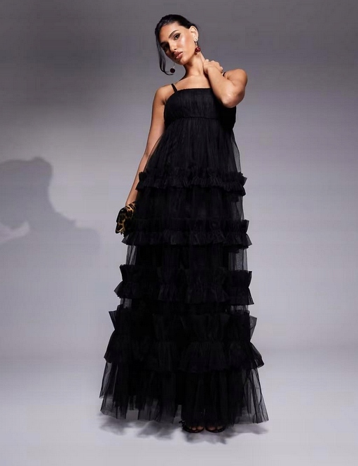 Tylová Koktejlová Šaty S Volánky Lace&beads 36 S