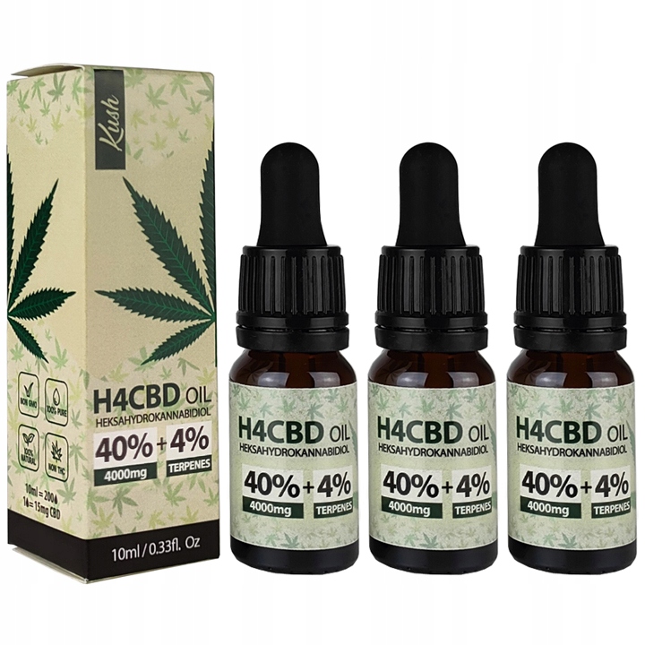 40% Olejek Konopny H4CBD Terpeny Destylat Cbd Thc Free 3 x 10ml