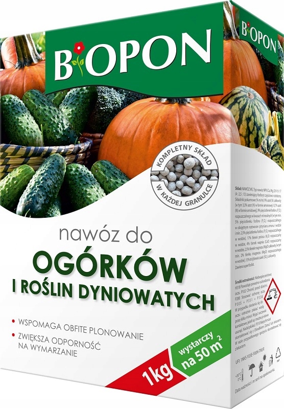 

Biopon nawóz do Ogórków i roślin Dyniowatych 1kg