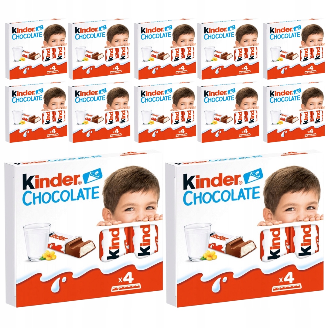 Levně Kinder čokoládová Tyčinka s mléčnou náplní 50 g (4 kusy) x 12 kusů