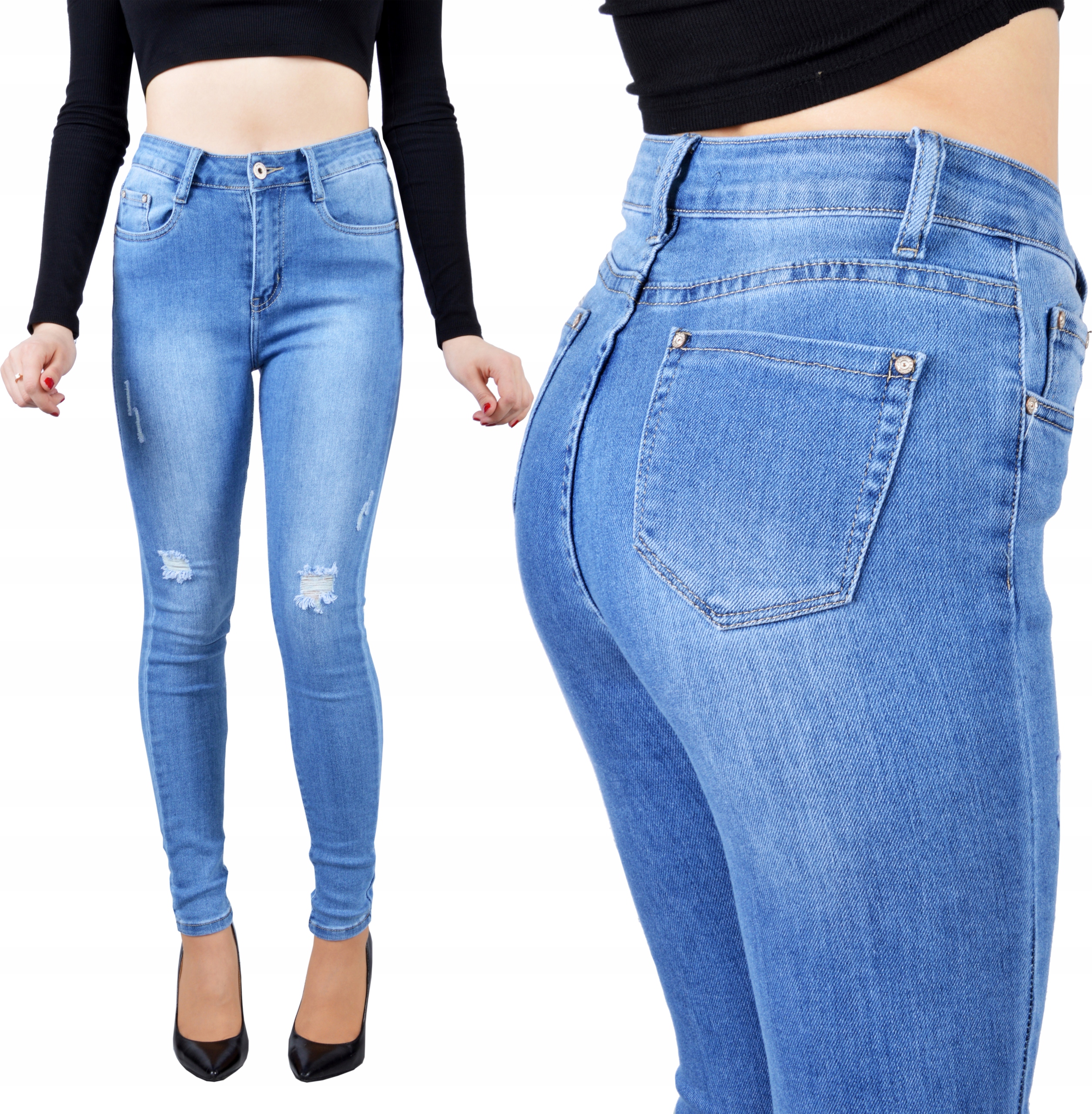 

Spodnie Jeansy Skinny Jeansowe Wyszczuplające