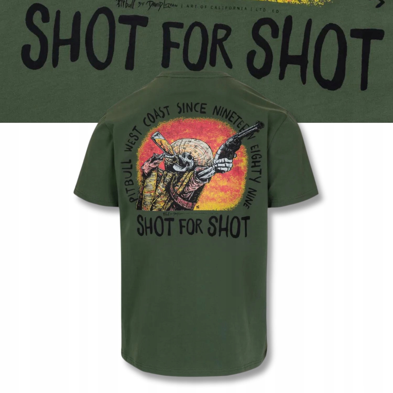 Męska Koszulka Pitbull Shot For Shot Duży nadruk Logo, bawełniany T-shirt