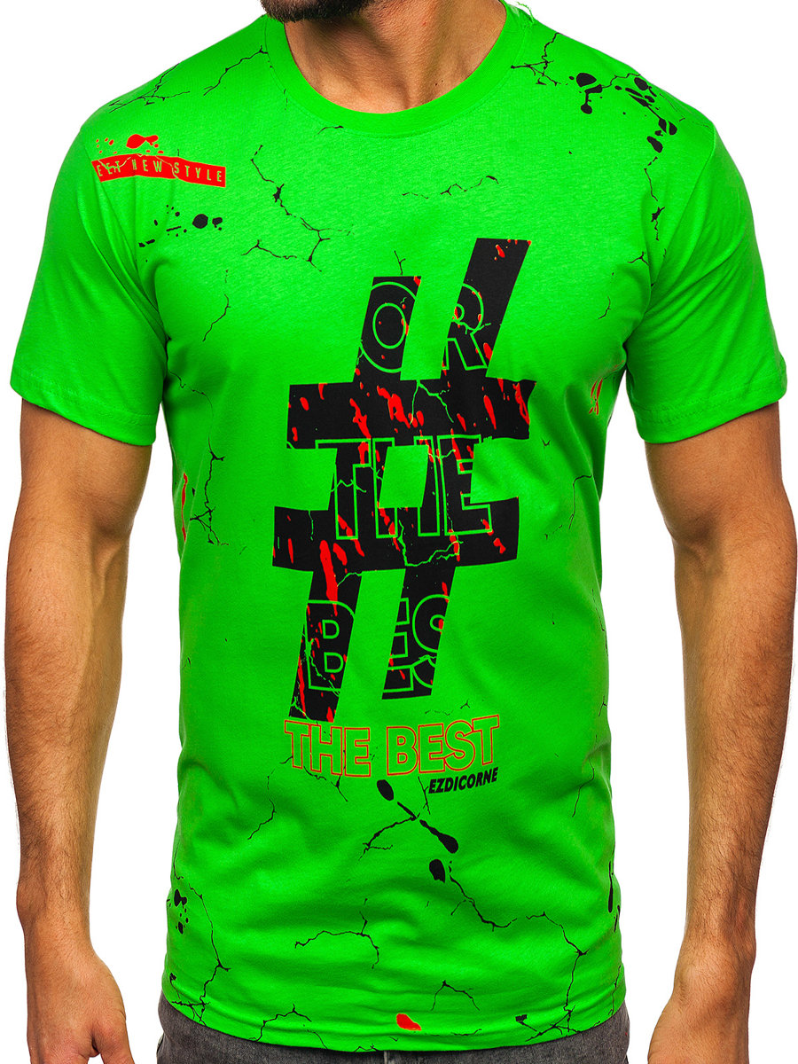 

T-shirt Koszulka Zielony-neon 14728 Denley_xl