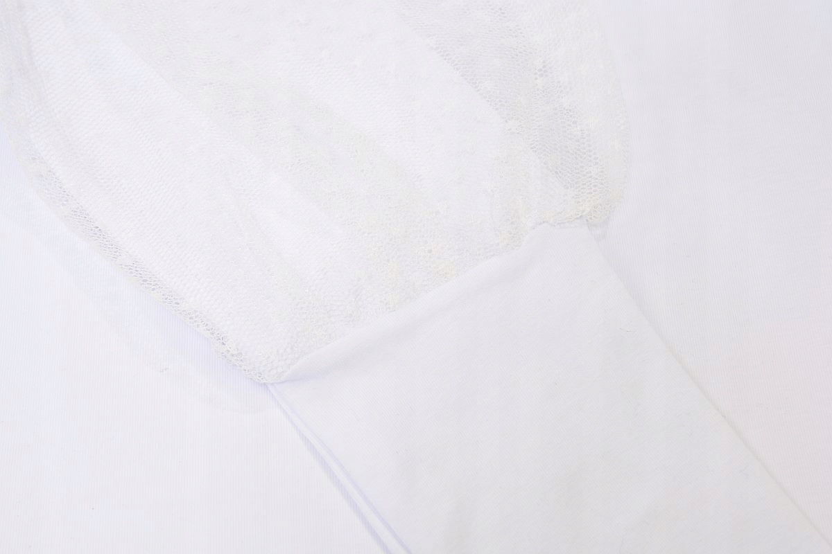 BLUZKA GALOWA biel DŁUGI rękaw TIUL 134 H304E Marka bez marki