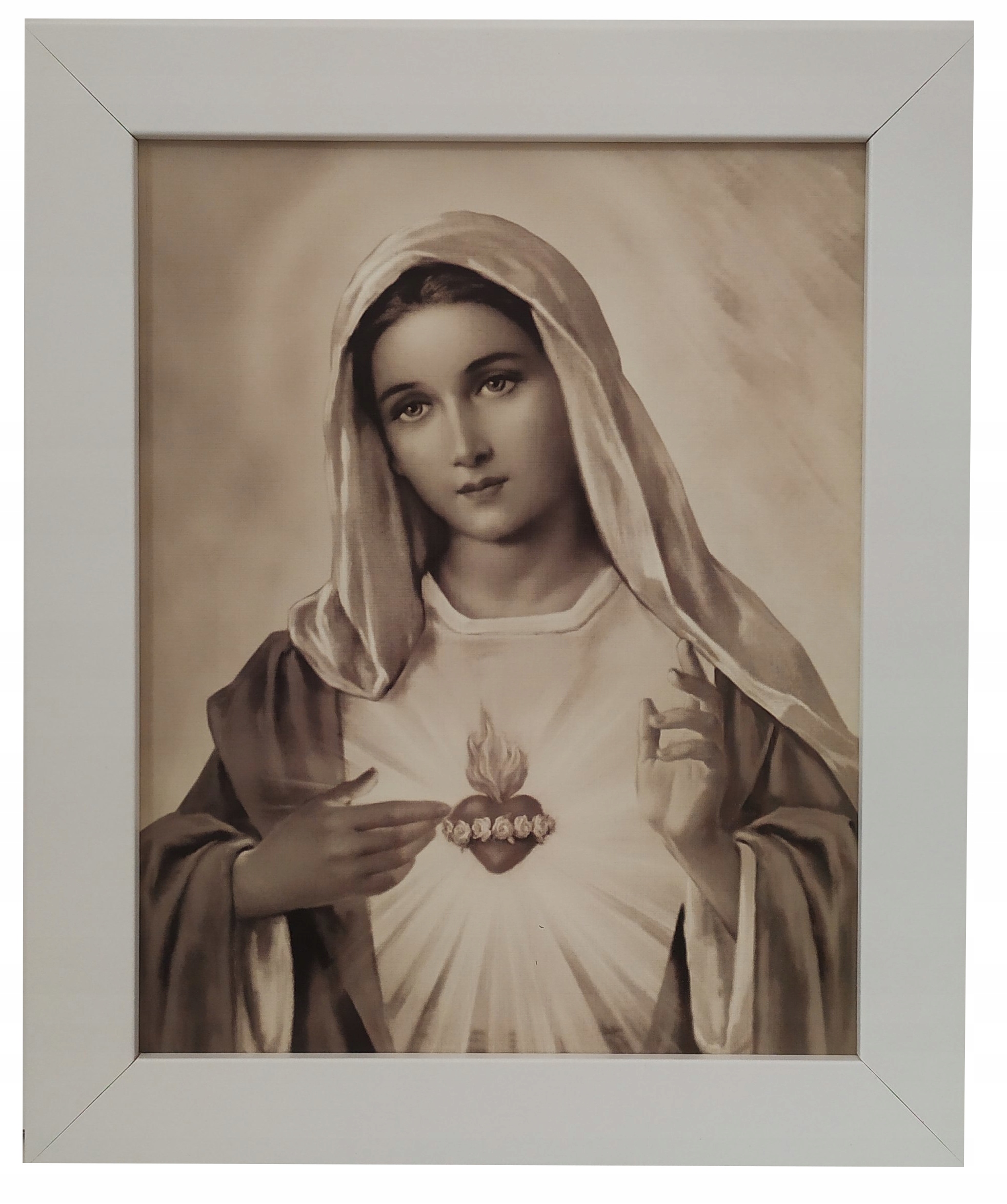 

Obrazy Na Ścianę Serce Maryi 25X30 Biała Rama Św.