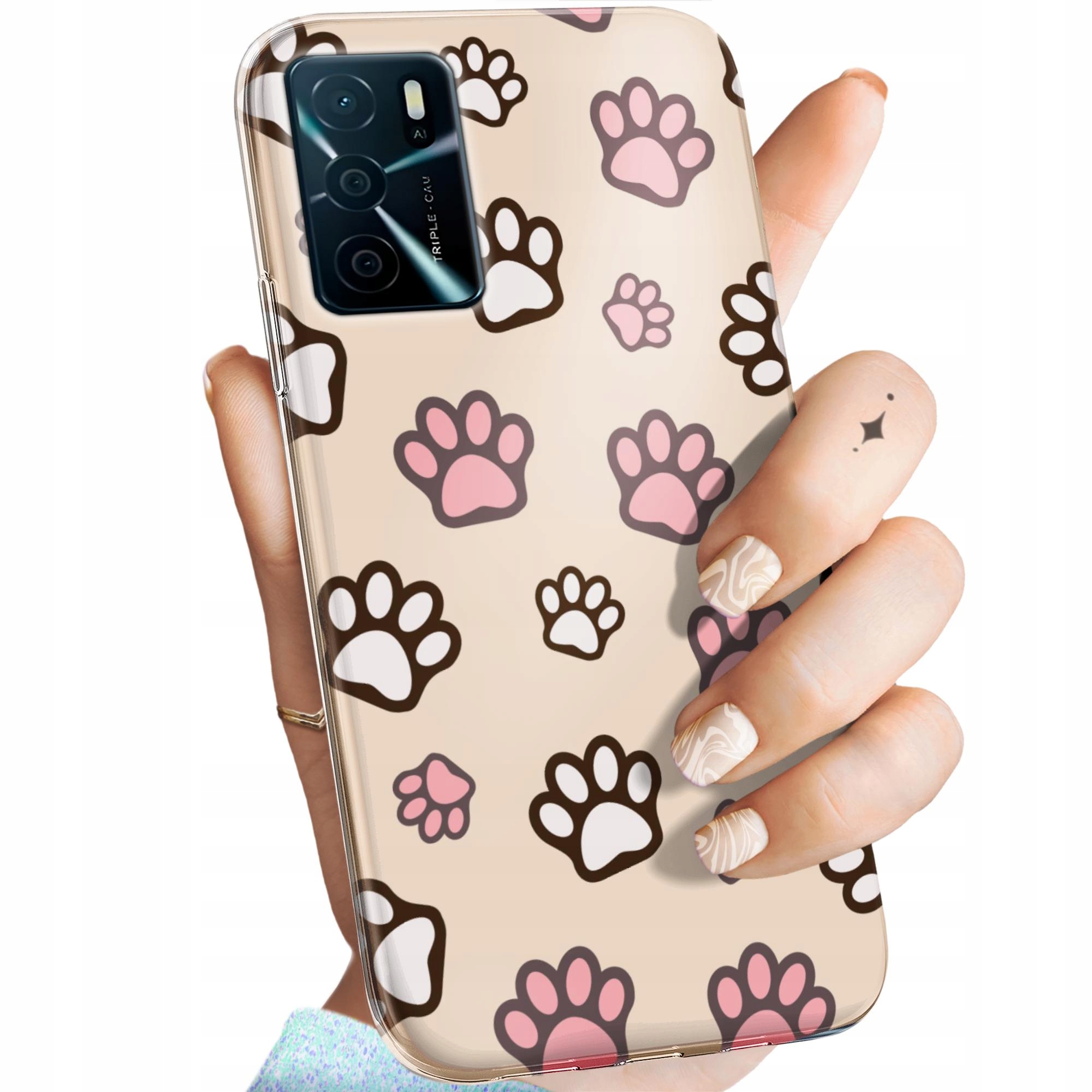 Etui Do Oppo A16 A16S Łapki Ślady Łapa Stopa Obudowa Pokrowiec