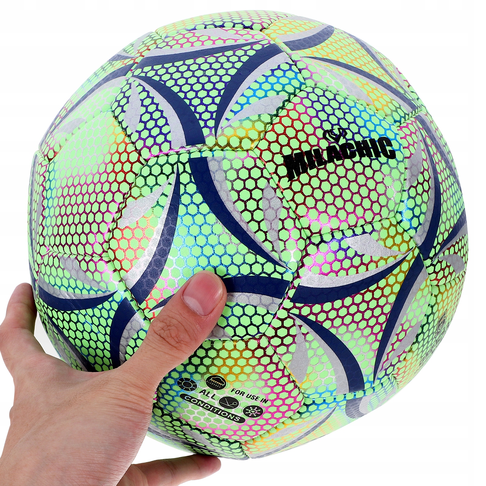 FLUORESCENTNA PIŁKA DO TRENINGU I MECZÓW WYKONANA Z MATERIAŁU PU. Model 38570064