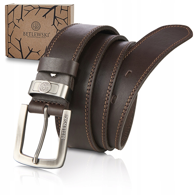 Betlewski Pasek do spodni męski damski skóra naturalna