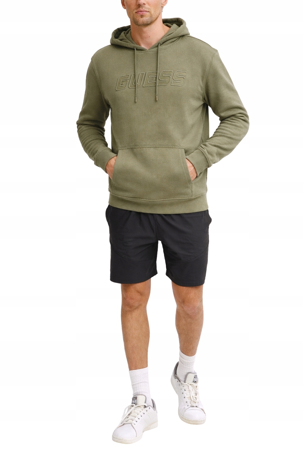 Guess Zelená pánská mikina s kapucí Aldwin XL