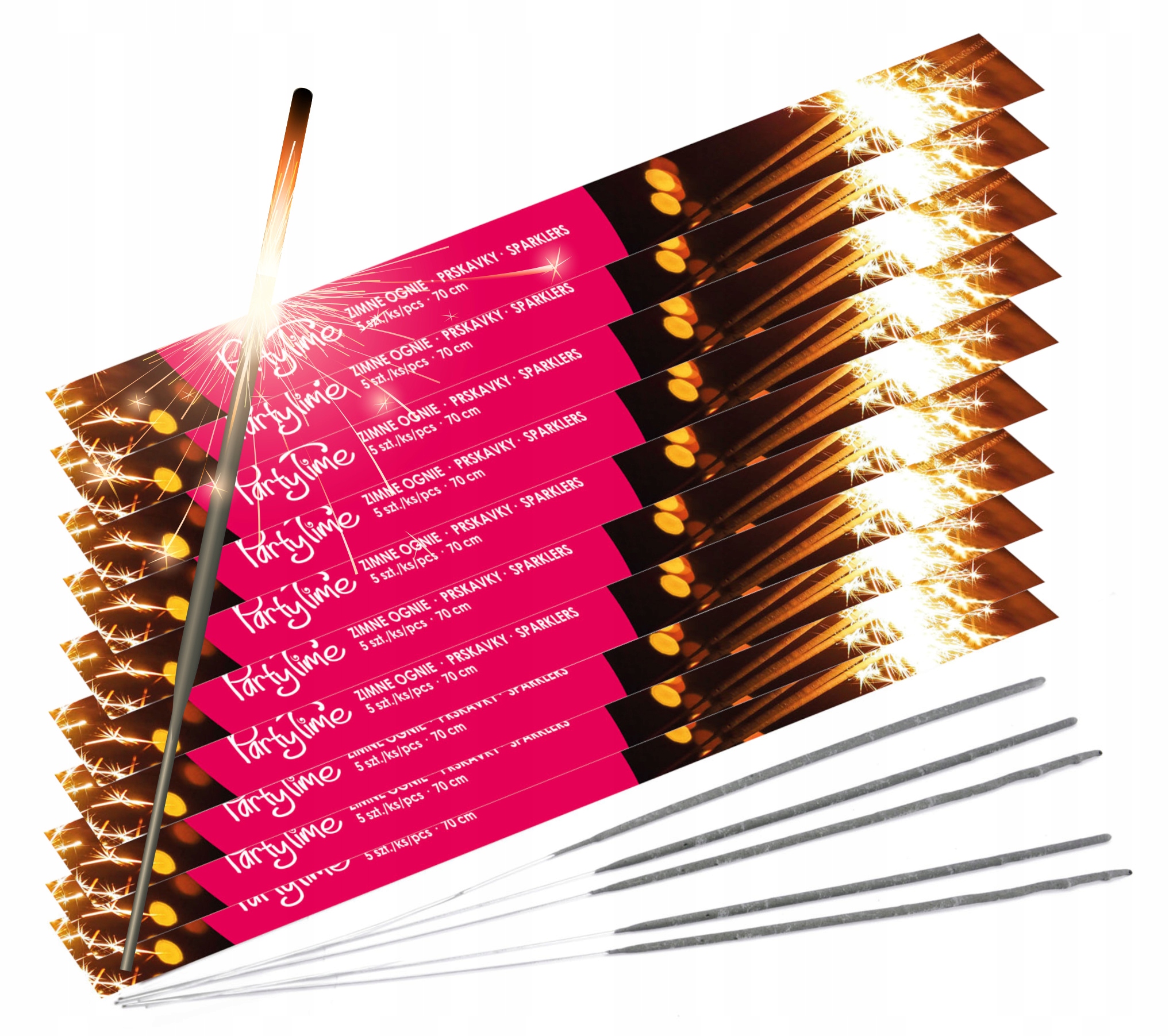 Umělé Prskavky 70 CM 50 Kusů 150 Sekund!