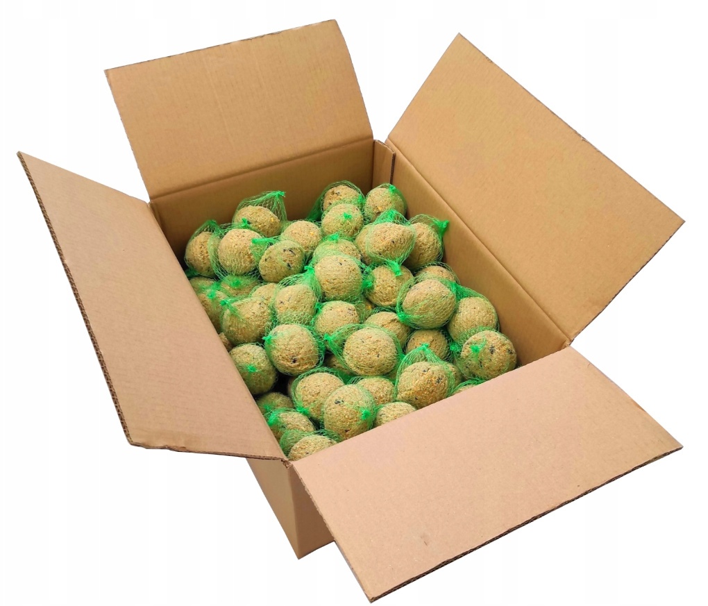 Tukové kuličky pro ptáky v síťce 90 g x 100 ks Happy Birds