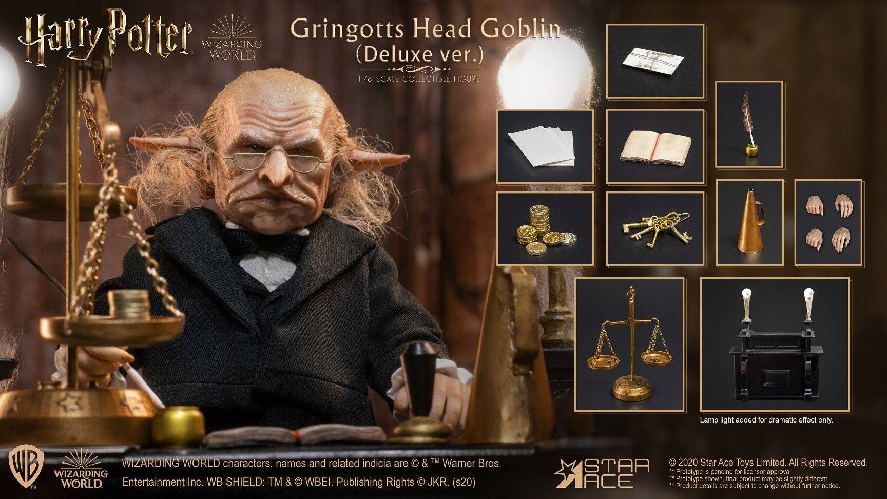 Figurka Harry Potter: Gringotts Head Goblin Deluxe měřítko 1:6