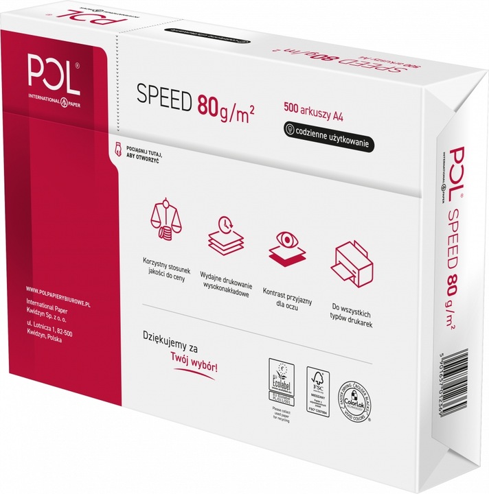 Papier Ksero A4 Biały Uniwersalny Karton 5 RYZ XERO Do Drukarki Marka PolSpeed