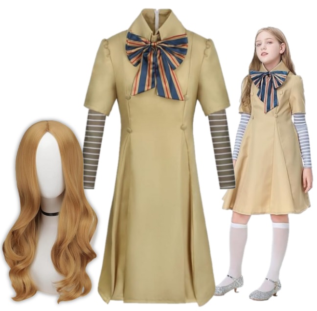 Strój Przebranie Na Halloween Lalka Z Horroru Megan M3GAN Peruka 104 110