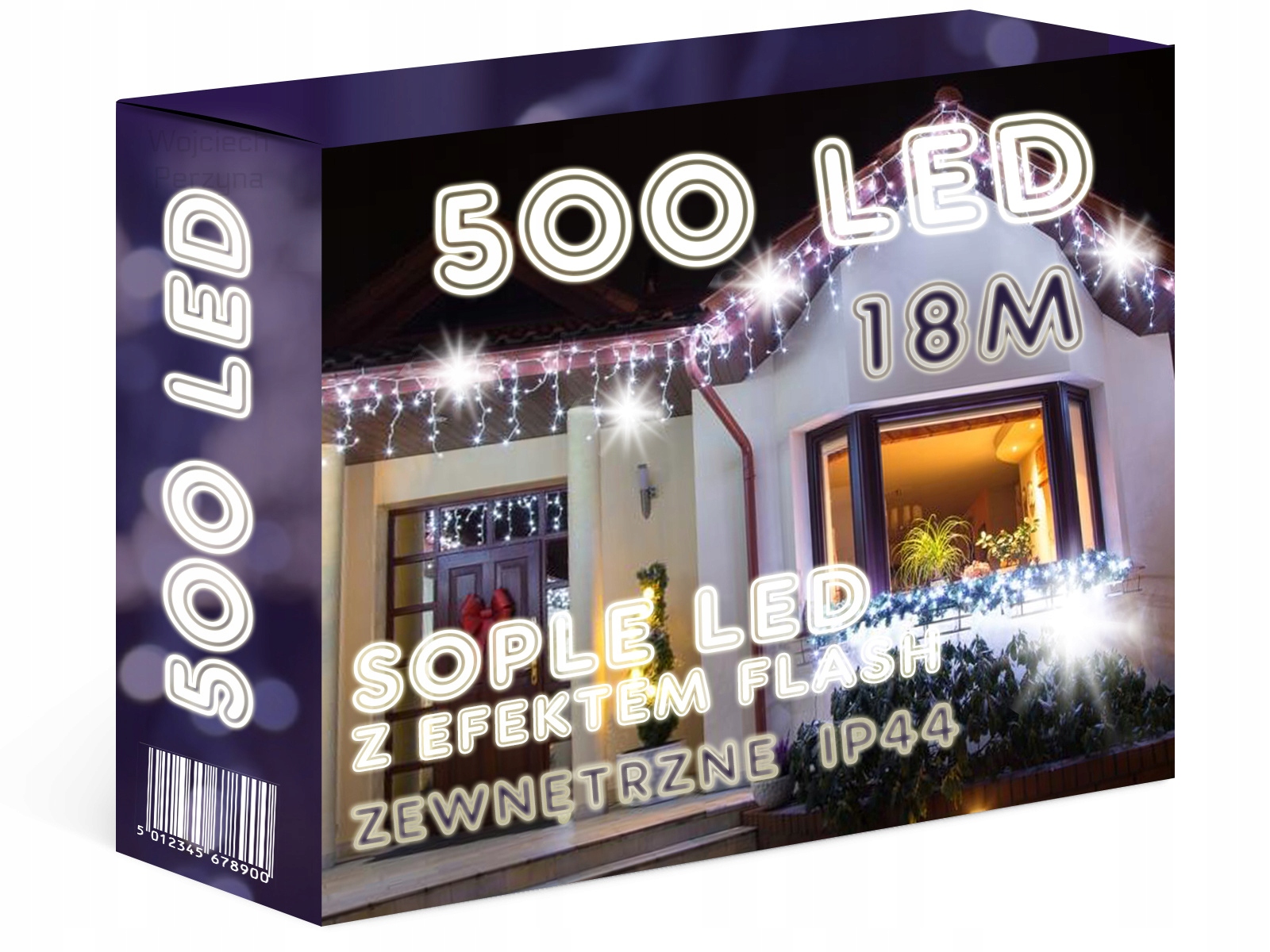 

Sople 500LED Zewnętrzne Lampki Grube Kurtyna Flash