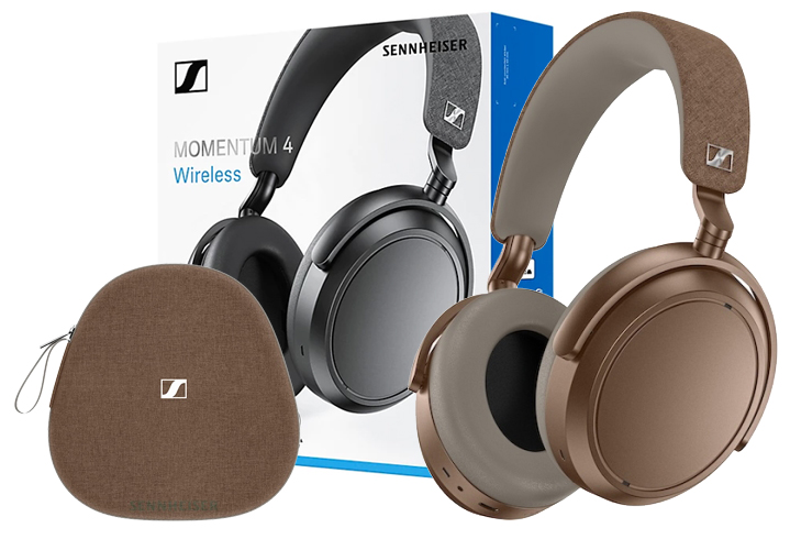 Slúchadlá Sennheiser Momentum 4 Wireless Brown 60h aptX Hybrid Anc Puzdro