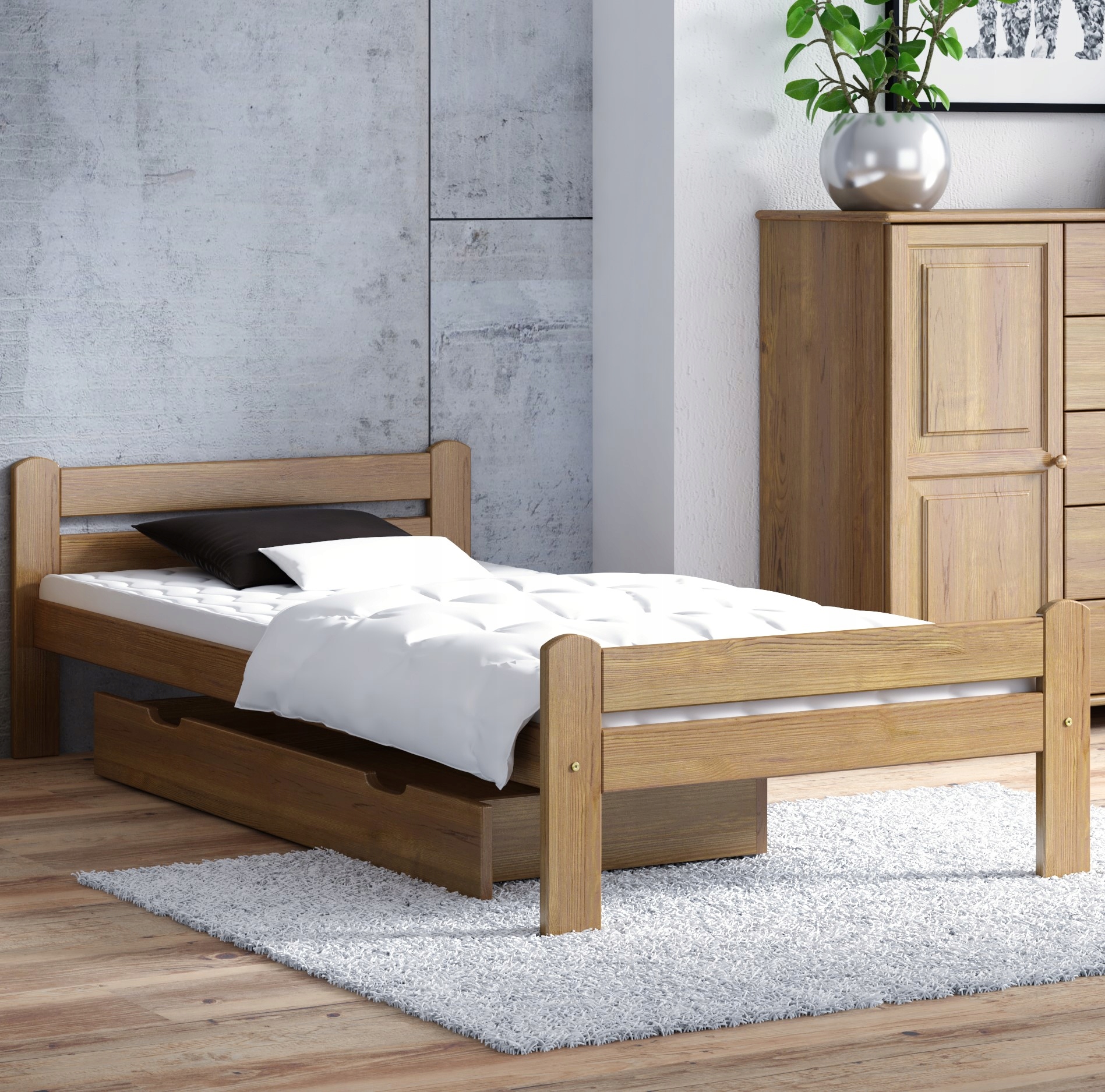 Dřevěná Postel Dorota 100x200 rám Dub