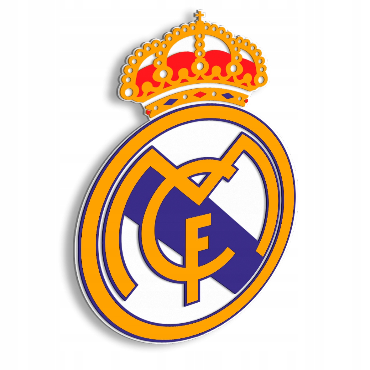Fc Real Madrid Dřevěný 3D obraz na zeď Fotbalový erb Dárek