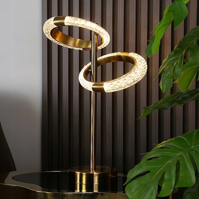 Złota Lampa Stołowa Rings Glamour Typ stołowa