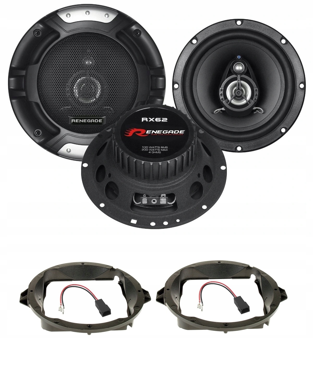 Renegade RX62 Reproduktory do auta 165 mm Audi Tt A4 B5 165 mm Zadná Strana Dištančné prvky