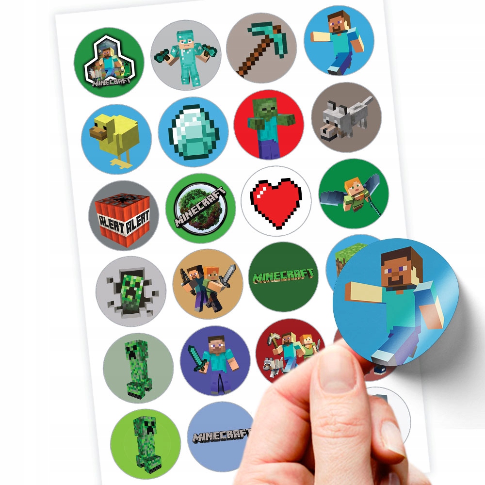 24 NAKLEJKI MINECRAFT SUPER JAKOŚĆ