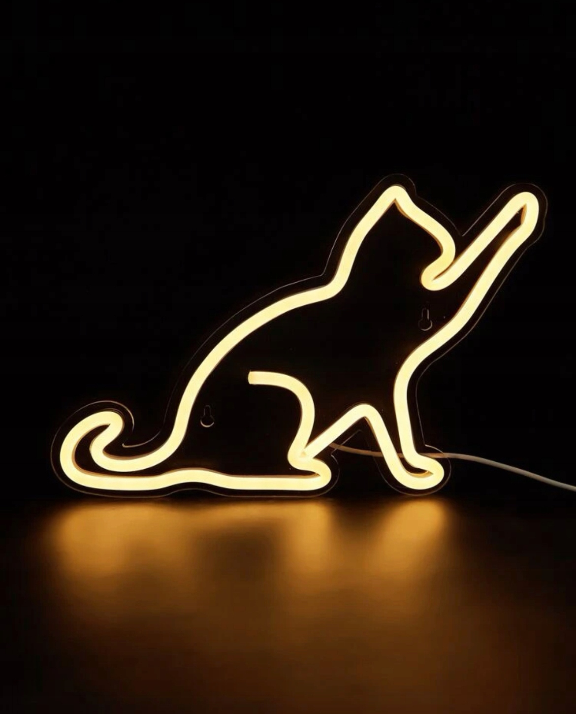 Neon Led Kot Żółty Usb