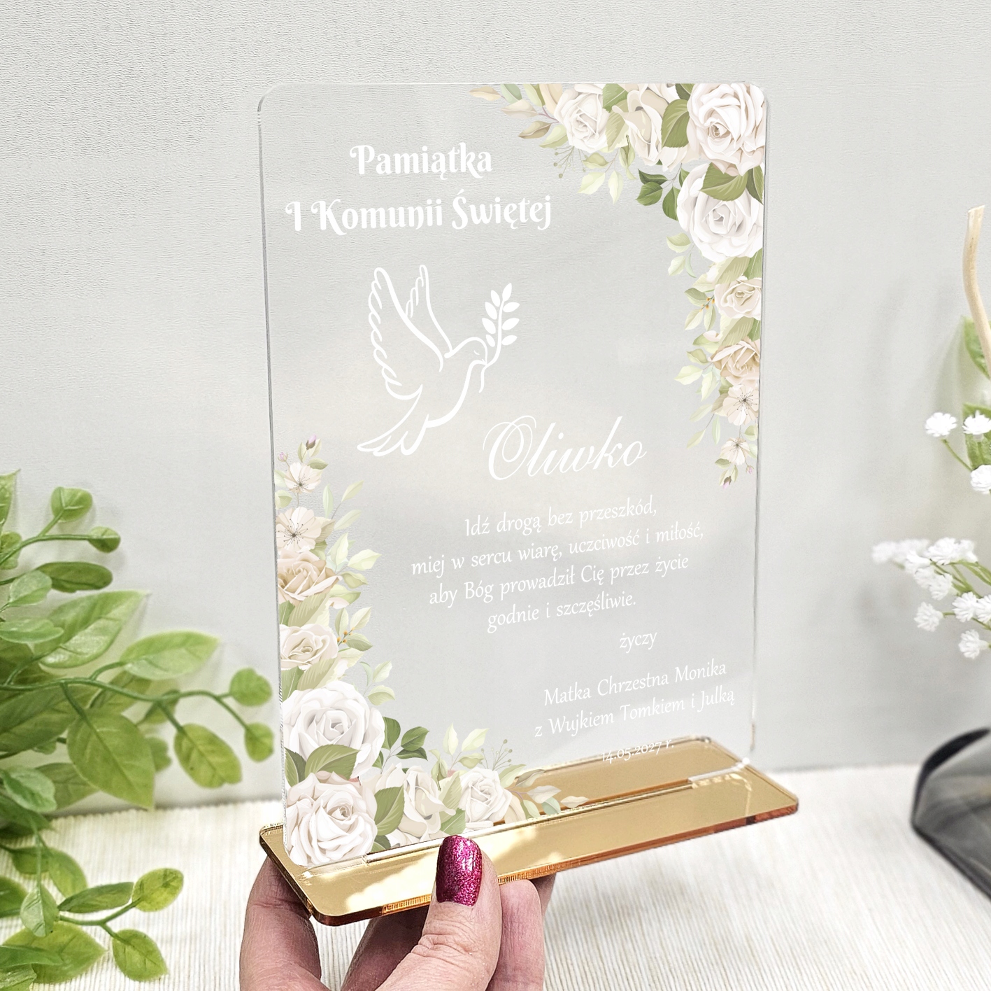 Soška společenský suvenýr pro dívku chlapce na svaté přijímání Krabička