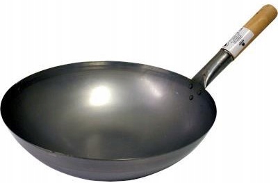 WOK BLASZANY O ZAOKRĄGLONYM DNIE Z DREWNIANĄ RĄCZKĄ 35cm Jade Temple Marka Jade Temple