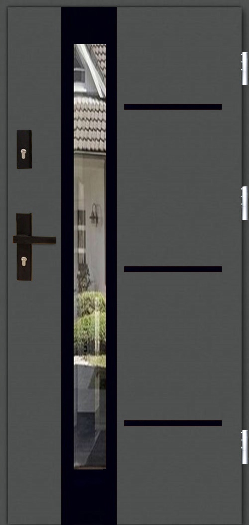 DRZWI ZEWNĘTRZNE INOX16ZD3 BLACK 72MM 90CM TERMO Marka Lukar