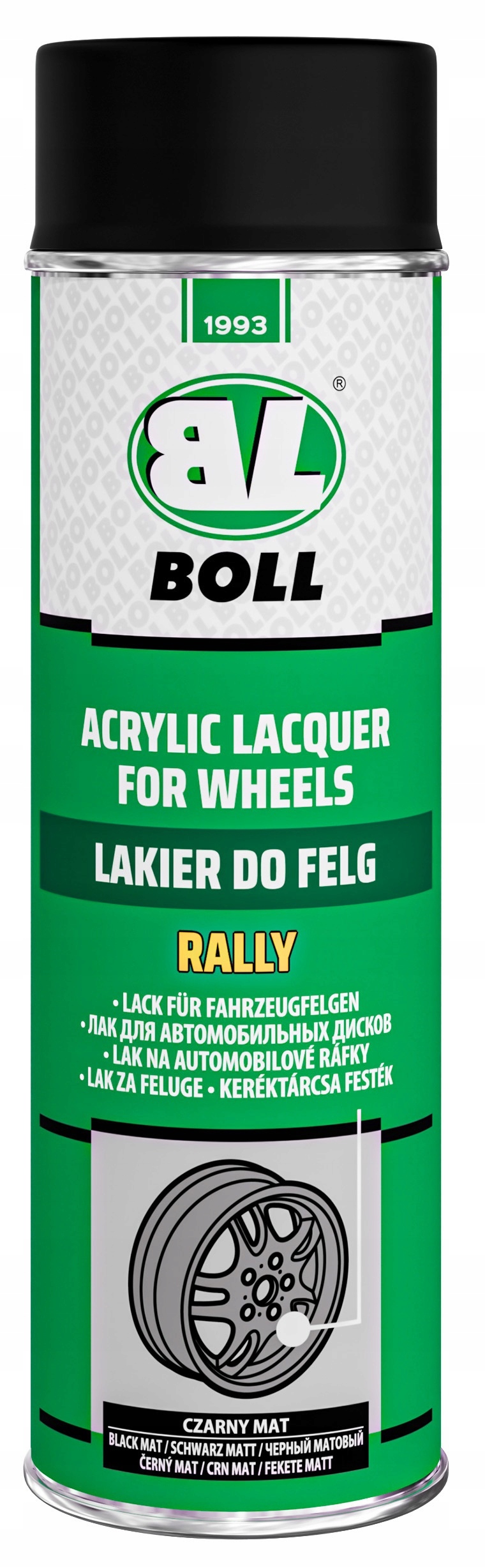 Boll lakier do felg samochodowych Czarny Mat spray