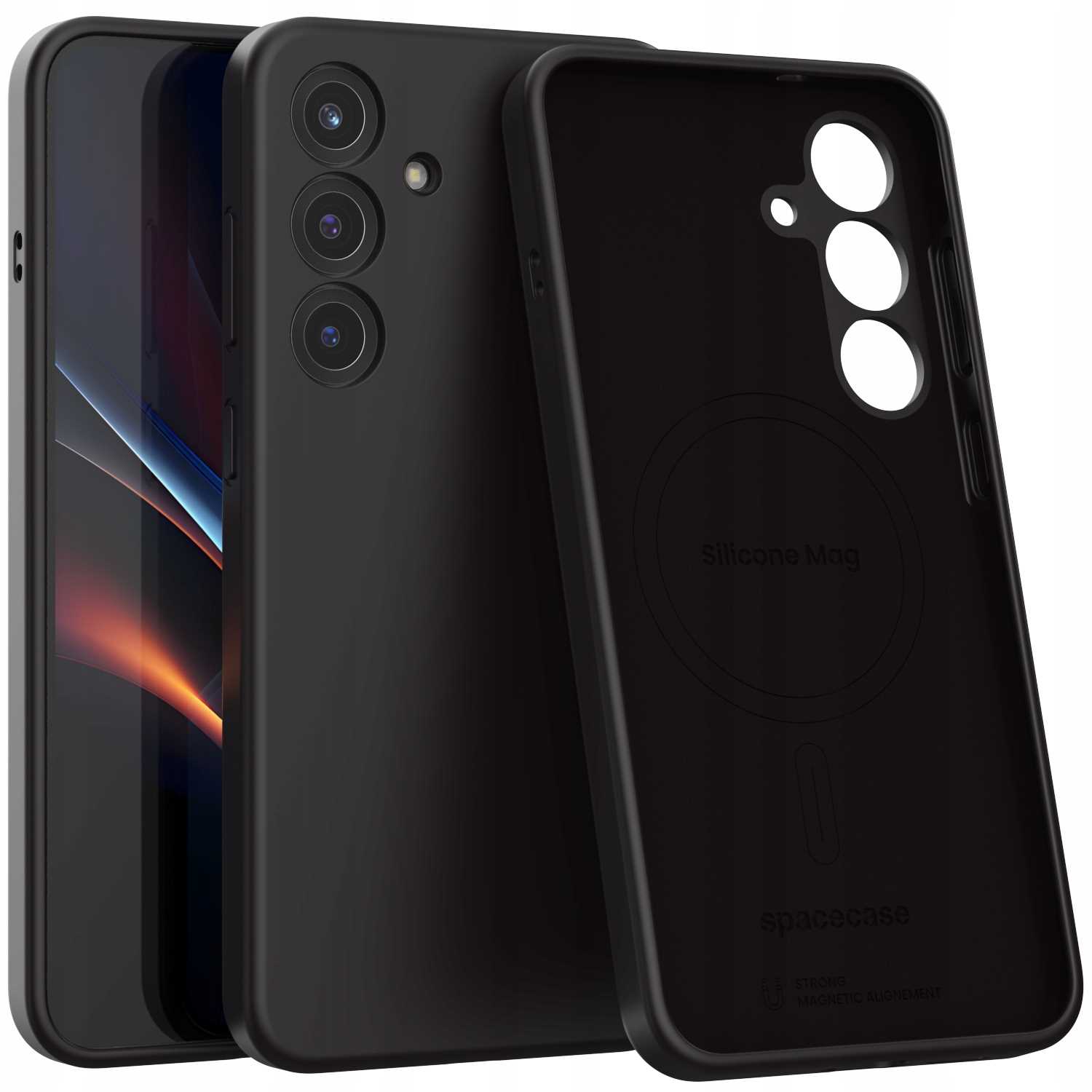 Silikonový kryt Spacecase Mag pro Galaxy S25+ černý