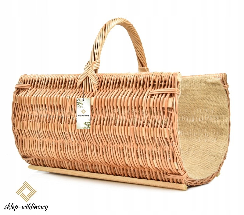 Polský krbový koš na palivové dřevo do krbu Košík 60 cm Obšitý