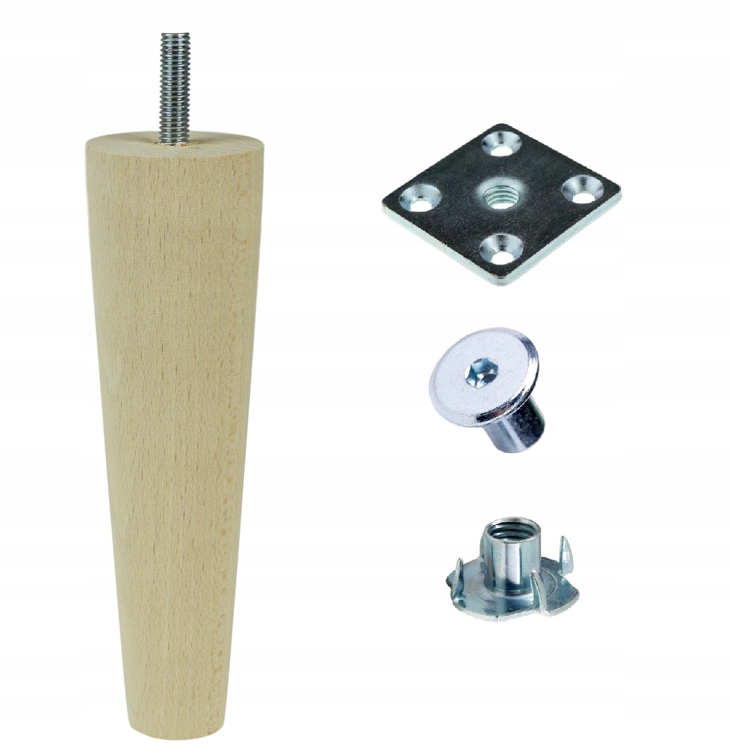 

Noga nóżka drewniana prosta buk zestaw 15 cm