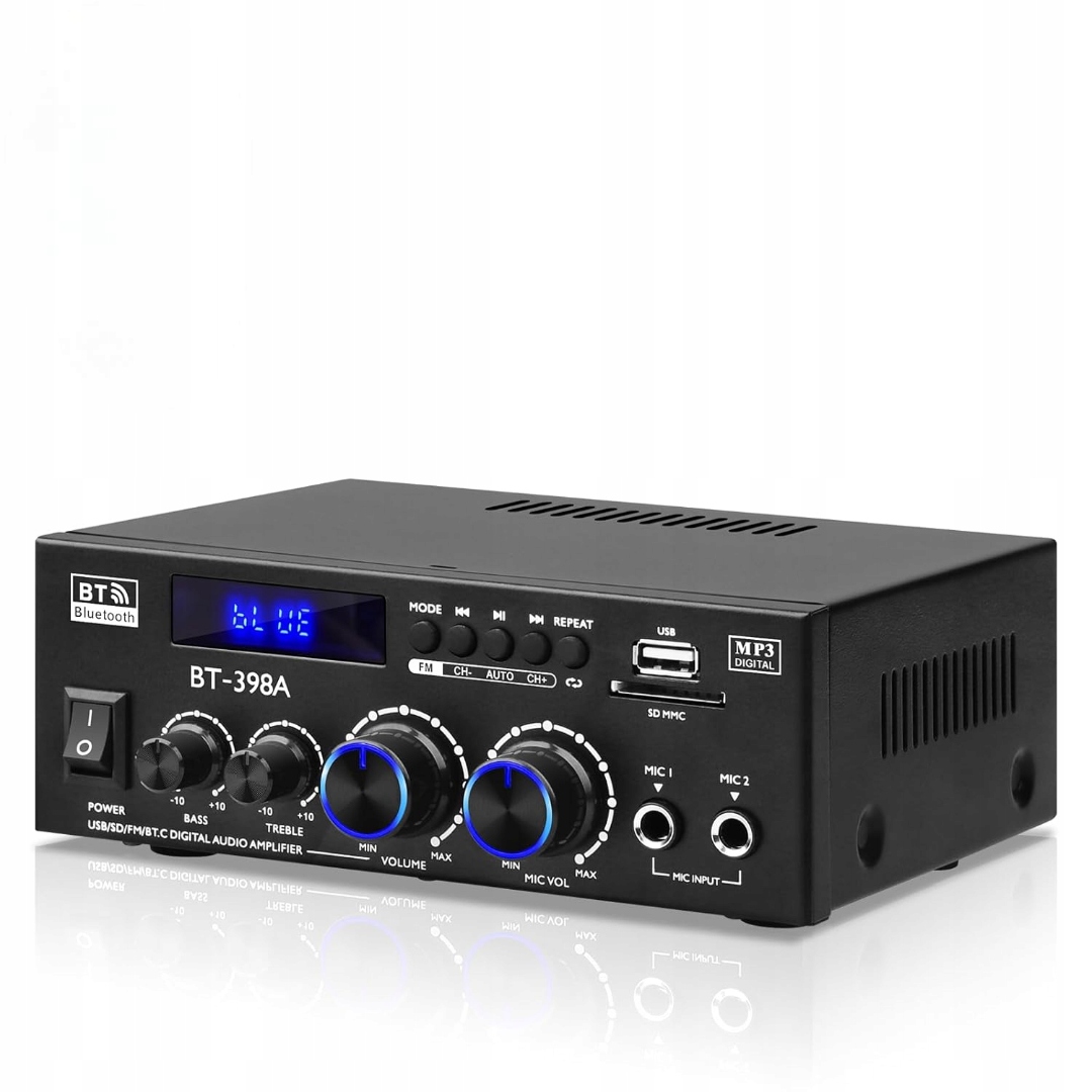 Stereo Zesilovač Hifi Arrarown BT-398A 2 Kanálový Karaoke Usb Bluetooth